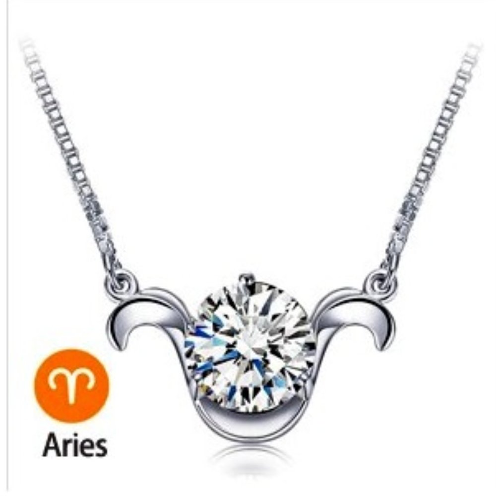 Zodiac Silver CZ  Necklace - Picture 4 of 15